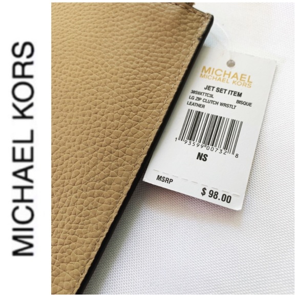 NWT authentic MK genuine leather wristlet - Picture 4 of 5